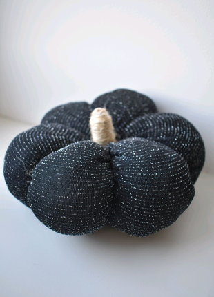 Містичний гарбуз Хеллоуїн текстильний люрекс чорний блискучий