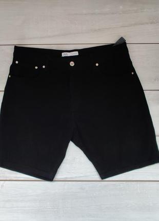 Качественные плотные джинсовые черные шорты с карманами пояс 4...