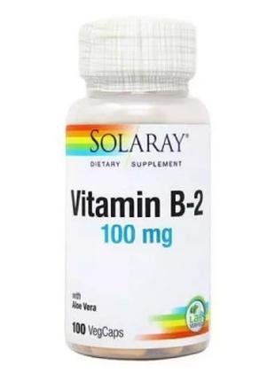 Витамин Solaray Витамин B2, 100 Мг, 100 капсул (SOR04327)