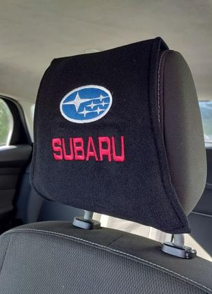Чехол на подголовник с логотипом Subaru 2шт