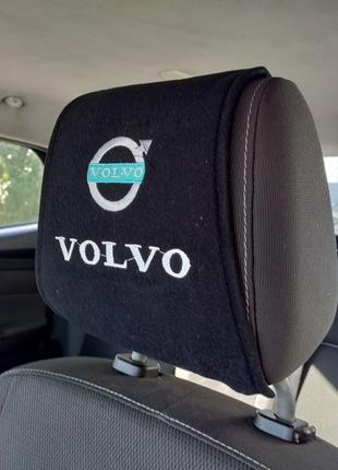 Чехол на подголовник с логотипом Volvo 2шт