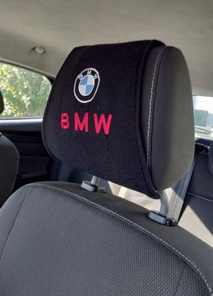 Чехол на подголовник с логотипом BMW 2шт