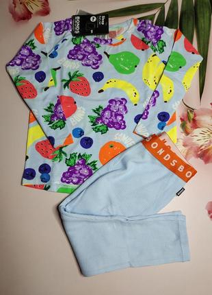 Яркая пижама bonds коттоновая с фруктами для девочки 7 лет