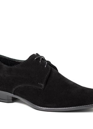 Туфлі підліткові Mano замшеві, чорні 34 розмір (на стопу 22,5 см)