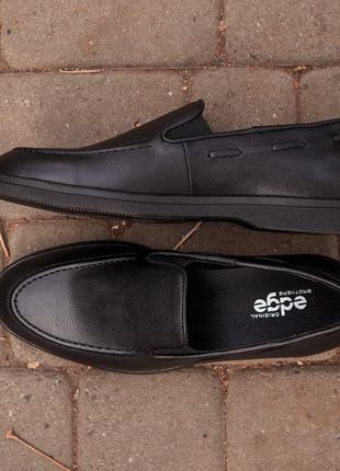 Зручні чорні туфлі лофери без каблука Ed-Ge 449!