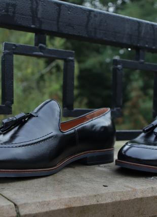 Чорні лаковані туфлі лофери Ikos 42 43 45 розмір