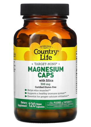 Магний с кремнием, 300 мг, Target-Mins, Magnesium Caps with Si...
