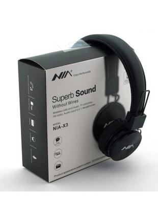 Беспроводные Bluetooth Наушники с MP3 плеером NIA-X3 Радио блю...
