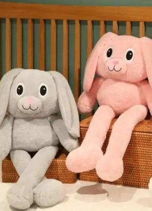 Мягкая игрушка подушка-обнимашка "Кролик-тянучка" уши и тянущи...