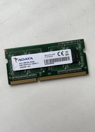 Оперативна памʼять для ноутбука ADATA DDR3L 4Gb 1600MHz