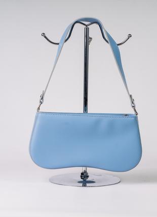 Женская сумка багет голубая сумка сумочка голубой клатч багет