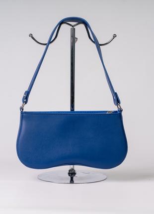 Женская сумка багет синяя сумка сумочка синий клатч багет сумка