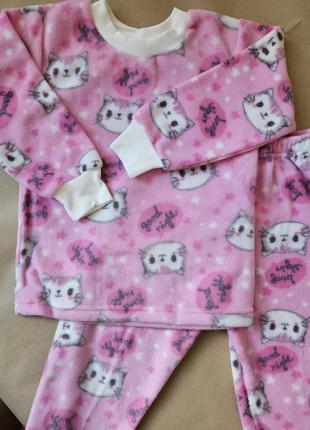 Новая флисовая пижама для девочки р.110-116