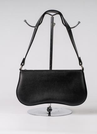 Женская сумка багет черная сумка сумочка черный клатч багет сумка