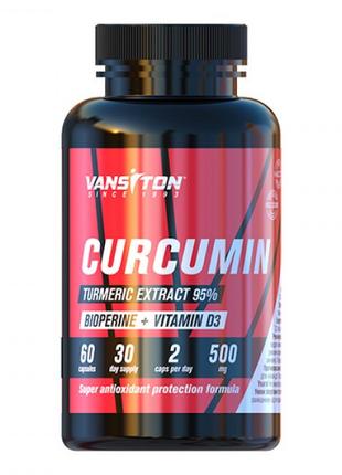 Натуральная добавка Vansiton Curcumin Bioperine Vitamin D3, 60...