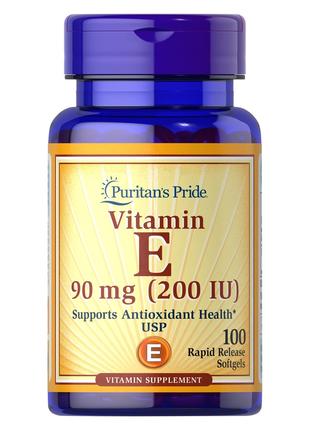 Витамины и минералы Puritan's Pride Vitamin E 200 IU (90 mg), ...