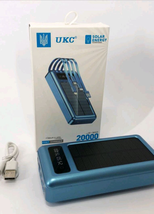 Портативное зарядное устройство на 20000mAh, Power Bank на солнеч