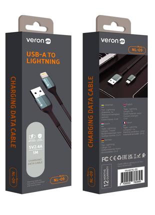 Кабель Lightning 2.4A (1m) — Veron NL09 Nylon — Black