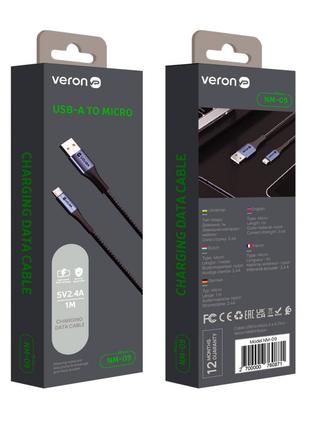 Кабель Micro 2.4A (1m) — Veron NM09 Nylon — Black