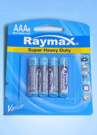 Щелочные батарейки Raymax ААА R03 4 штуки в блистере, упаковка...