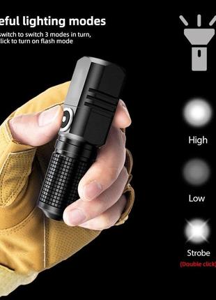 Супер яскравий світлодіодний ліхтарик mini xhp50, usb-ліхтарик