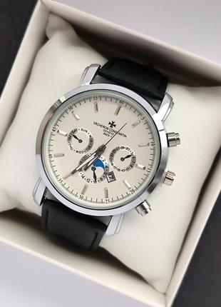 Сріблястий чоловічий годинник на ремінці, дуже гарна якість, в...