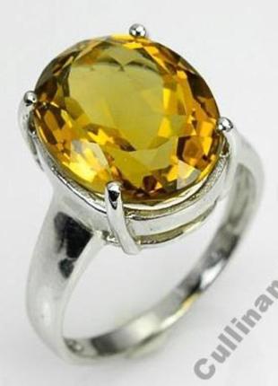 Серебряное кольцо с натуральным цитрином