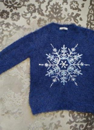 Красивый зимний свитер травка кофта mark &amp; spencer на 12-1...