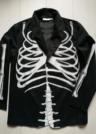 Карнавальный пиджак скелет на хеллоуин halloween l размер