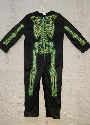 Светящийся костюм скелета f&f на 2-3 года.(98 см).