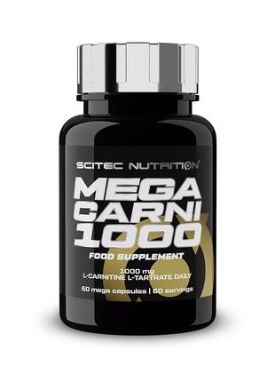 Жиросжигатель Scitec Mega Carni 1000, 60 капсул