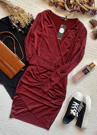 Нова облягаюча сукня бордового кольору, новое облегающее плать...