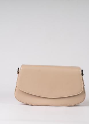 Женская сумка бежевая сумка через плечо бежевый клатч через плечо