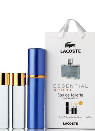 Набір lacoste essential sport blue 45ml