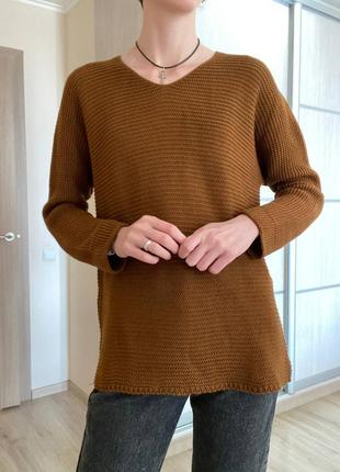Новый коричневый свитер легкий trendyol
