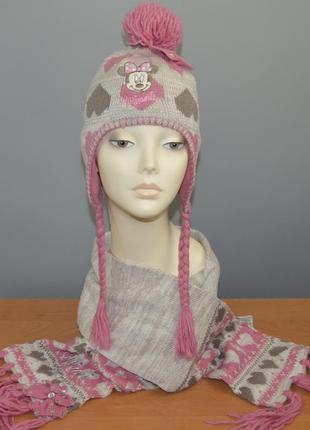 Зимний комплект для девочки от disney (2-4 года) шапка и шарф