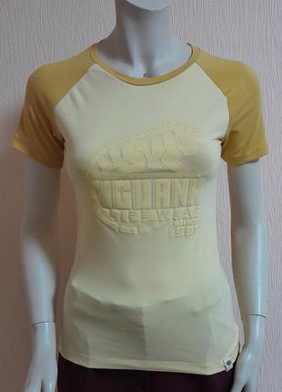 Шикарная футболка желтого цвета с качественным принтом iguana ...