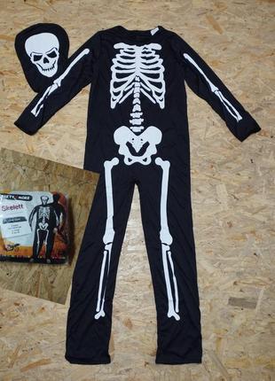 Мужской карнавальный костюм на хэллоуин для взрослых скелет кощей
