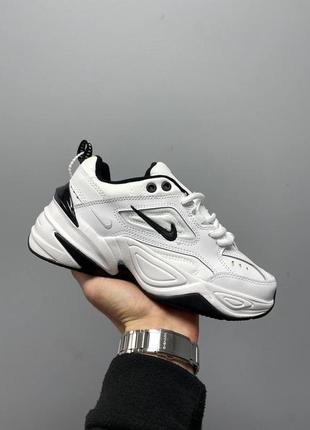 Кроссовки nike m2k tekno white black logo