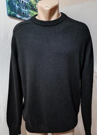 Черный свитер реглан мужской полушерстяной р. 46 м