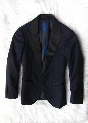 Темно синий шерстяной пиджак жакет блейзер siem van eck