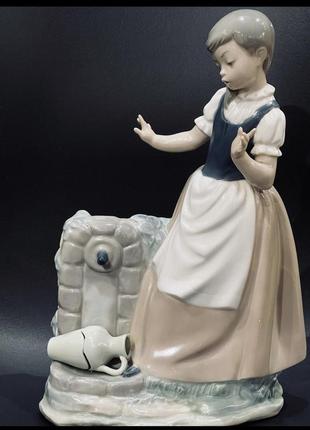 Большая фарфоровая статуэтка девочка девушка nao lladro