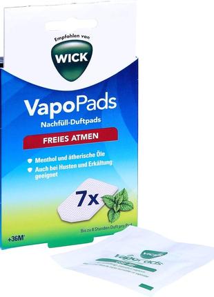 WICK VapoPads Menthol Ароматические подушечки с эфирными масла...