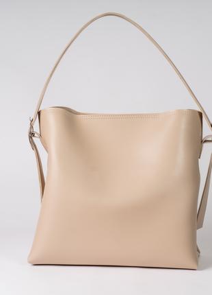 Женская сумка бежевая сумка бежевый шопер бежевый шоппер сумка