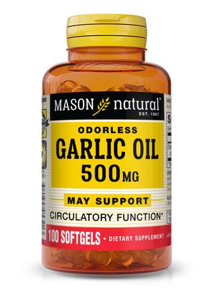 Натуральная добавка Mason Natural Garlic Oil 500 mg, 100 капсул