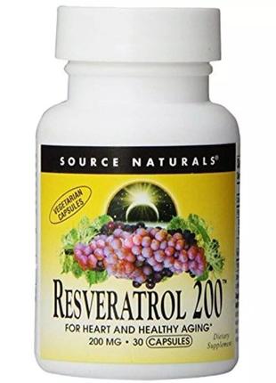 Натуральная добавка Source Naturals Resveratrol 200 mg, 30 таб...
