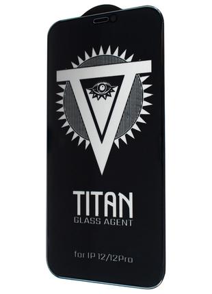 Защитное cтекло TITAN Agent Glass For IPhone 12/12 Pro черный