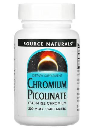 Витамины и минералы Source Naturals Chromium Picolinate, 240 т...