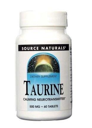 Аминокислота Source Naturals Taurine, 60 таблеток