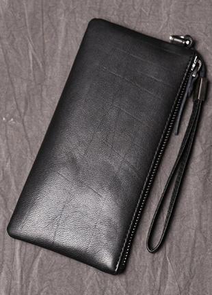 Женский кожаный кошелек клатч из натуральной кожи классический